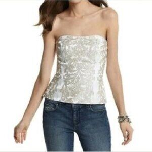 WHBM White & Silver / Light Gray NWT